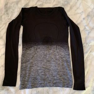 swiftly tech- long sleeve, black and grey